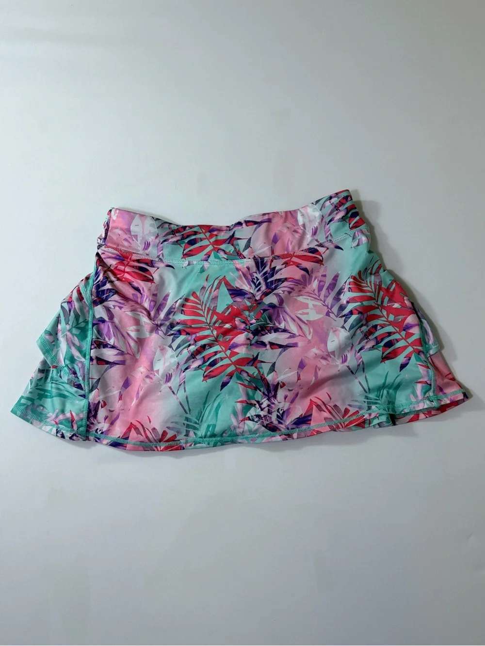 Layer 8 Athletic Skort Tropical Leaf Print Size XS